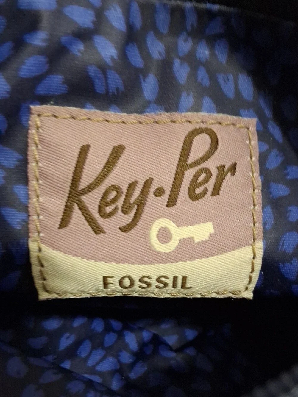 Fossil Chevron Multicolor Cosmetic Bag Pouch - Blue Trim